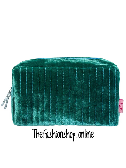 Lua Teal Velvet Cosmetic Purse