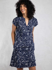 Weird Fish Suffolk's dark navy organic jersey dress sizes 8-22