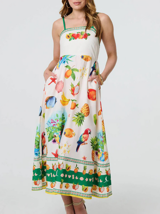 Stella Morgan tropical strap midi dress sizes 8-16