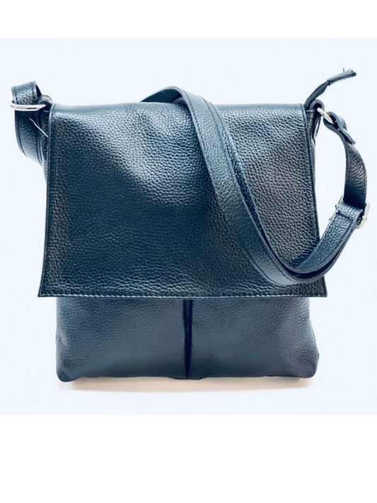 Tamsin Twin Pocket Shoulder Bag in Navy Blue