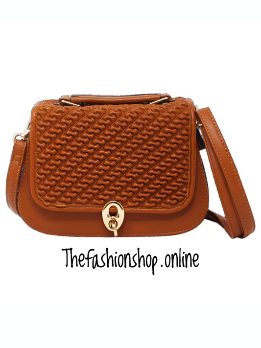 Charlotte Quilted Saddle bag in Burnt Orange