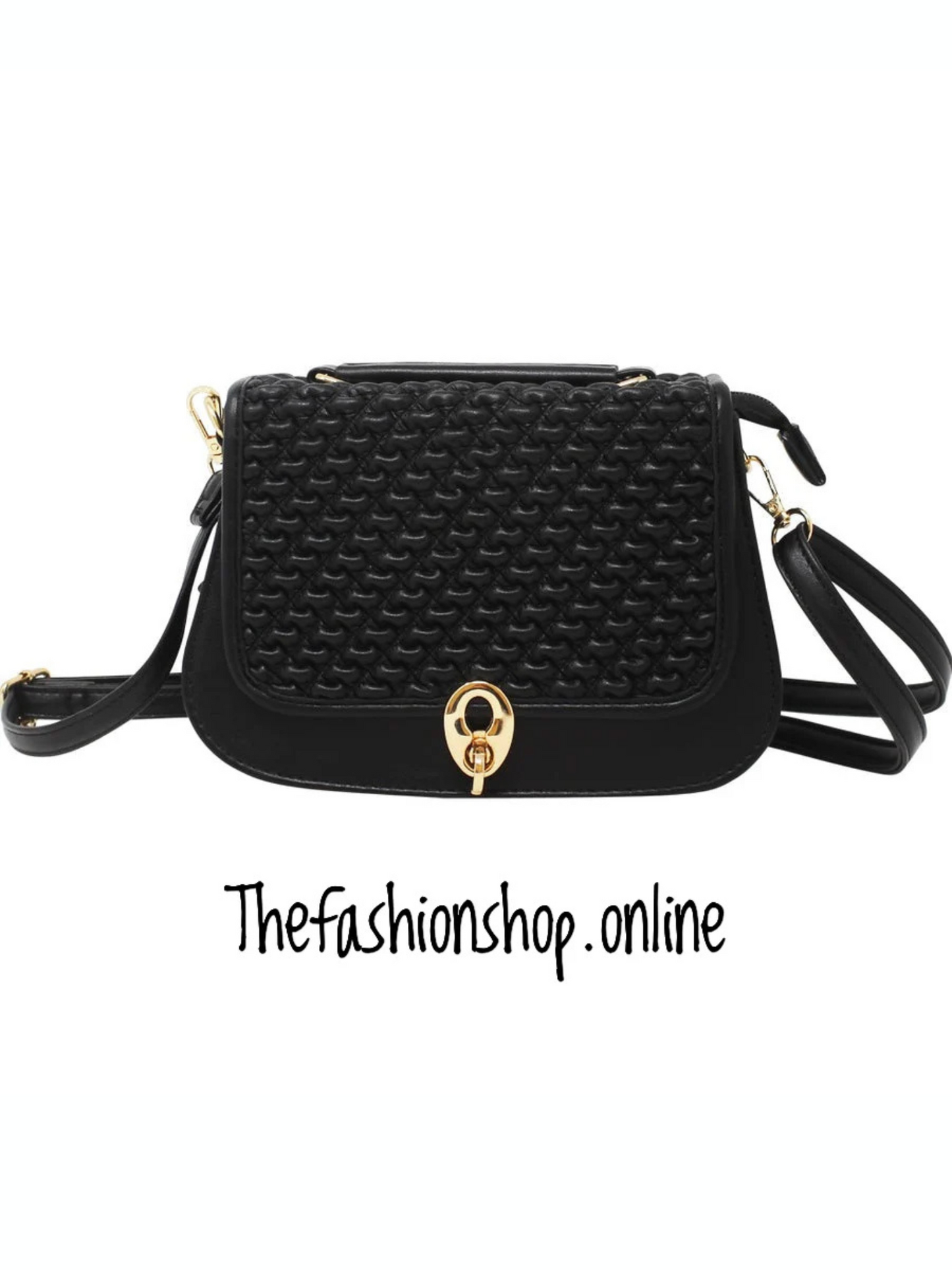 Charlotte Quilted Saddle bag in Black