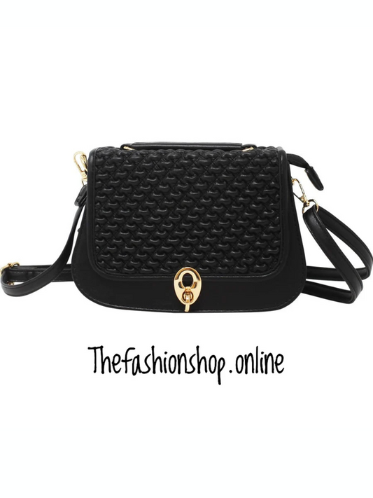 Charlotte Quilted Saddle bag in Black