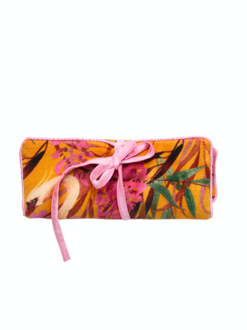 Powder Jewellery Roll Floral Study Oriental Crane