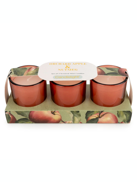 Candlelight Set of 3 Voltives Orchard Apple and Nutmeg