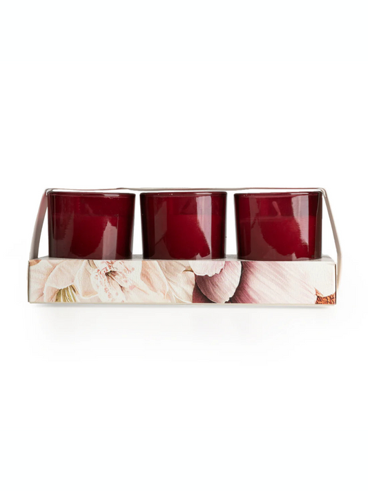 Candlelight Set of 3 Voltives Peony and Water Lily