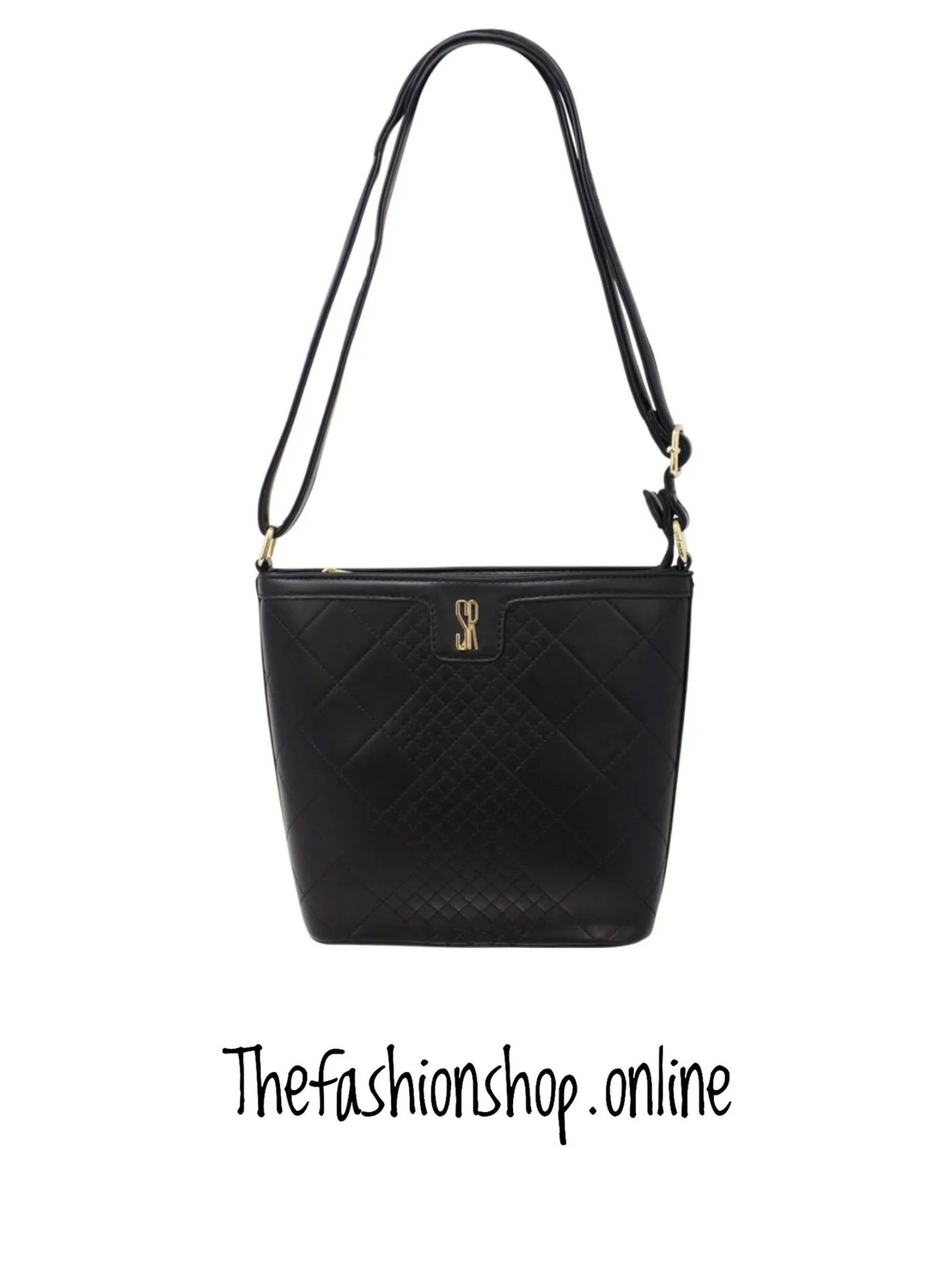Sienna Black Bag with Stitch Detail