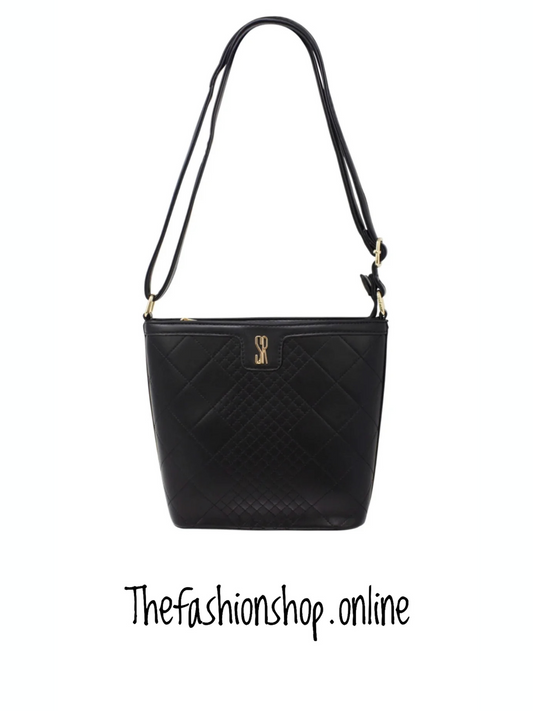 Sienna Black Bag with Stitch Detail
