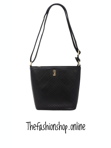 Sienna Black Bag with Stitch Detail