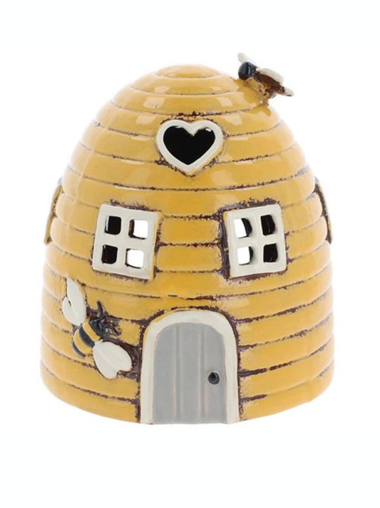 Village Pottery Beehive Dome Yellow House Tea Light