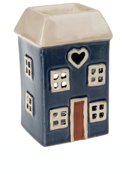 Village Pottery Warmer Square Navy House