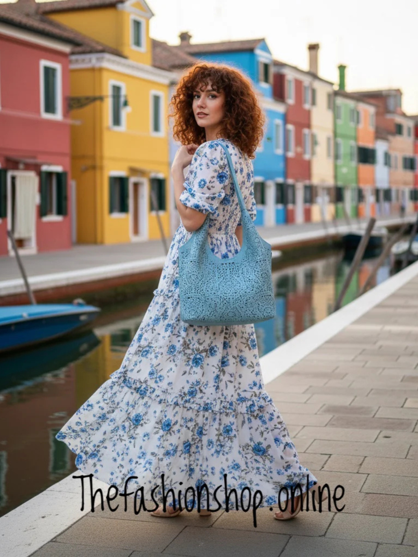 Atlanta blue cut out bag in bag