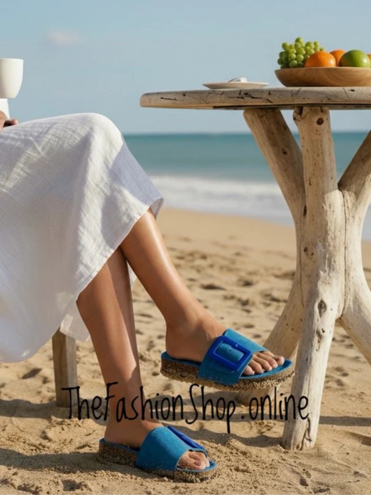 Dr Keller Brenda blue sliders sizes 3-8 (36-41)