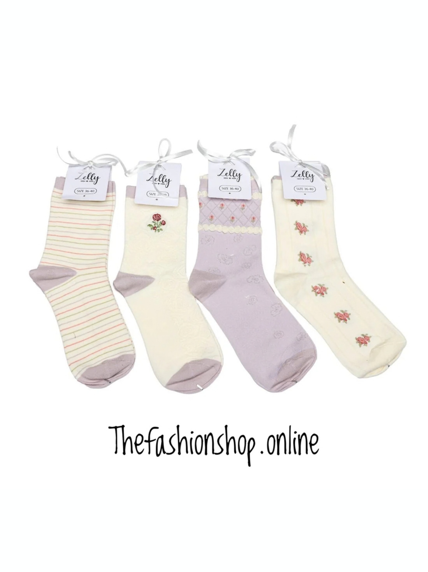 Zelly 4 pack mauve Lydia ankle socks 3-7