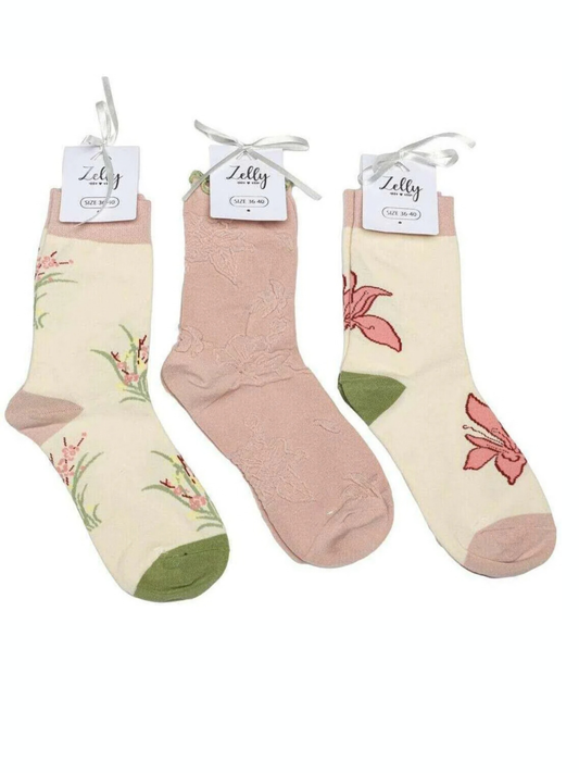 Zelly 3 pack Annie pink ankle socks 3-7