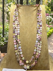 Sara Pink and Green Multi Strand Statement Necklace