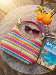 Ibiza hot pink rainbow bag