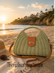 The Riviera Weave Bag in Green