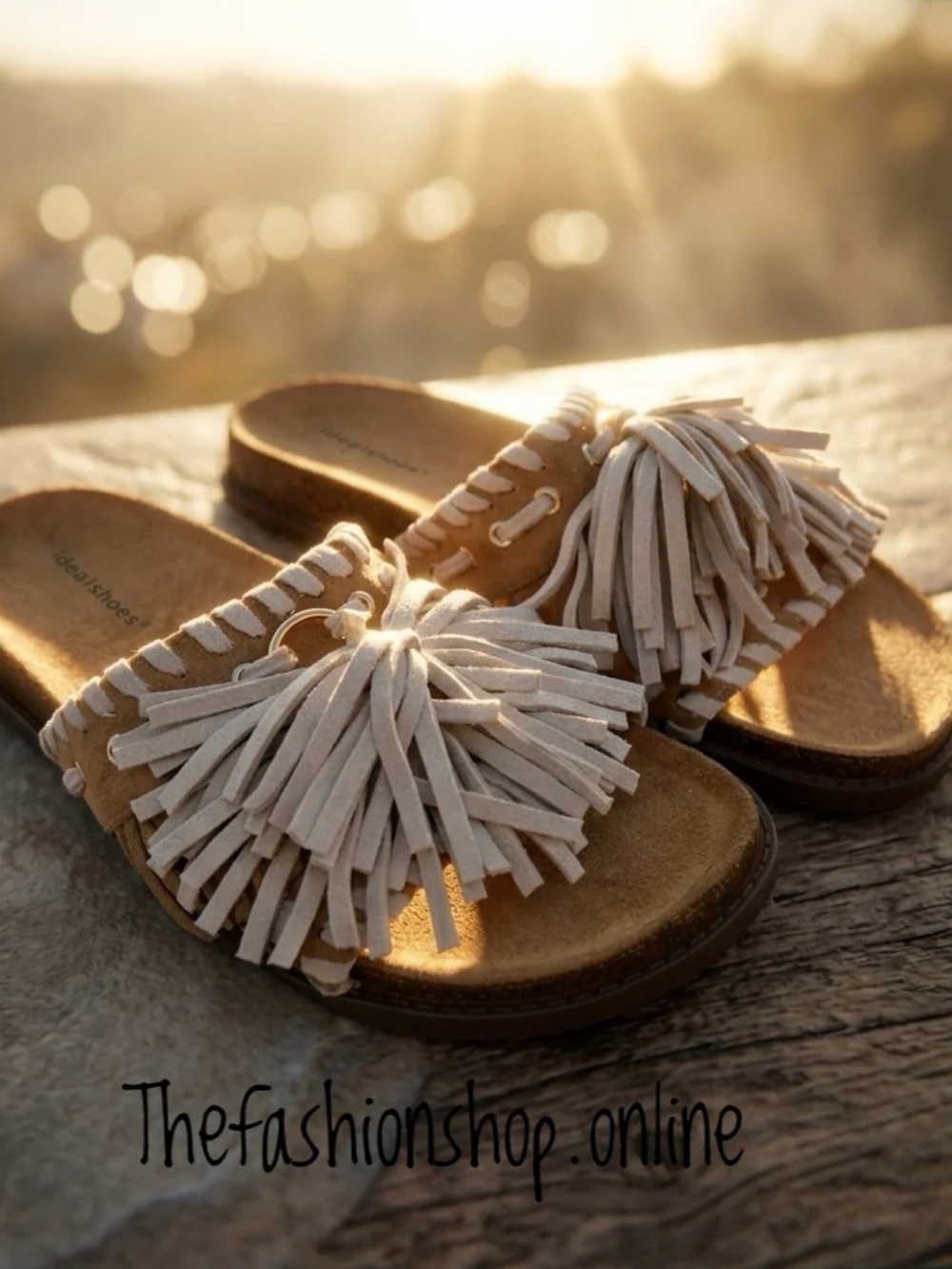 Jasmine camel boho tassel sandals sizes 3-8 (36-41)