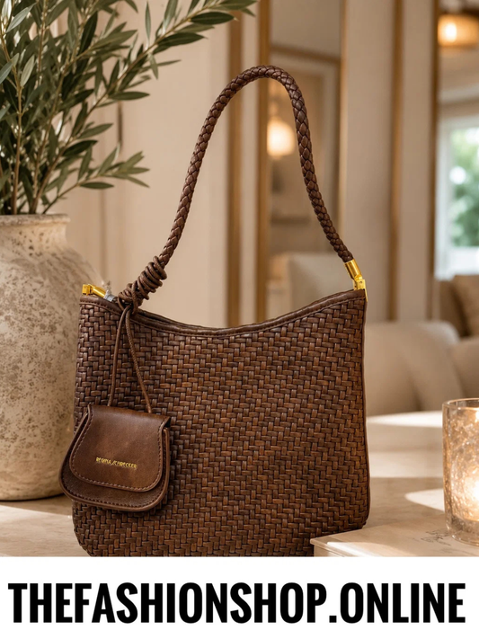 The Bella Weave Bag in Chocolate Brown