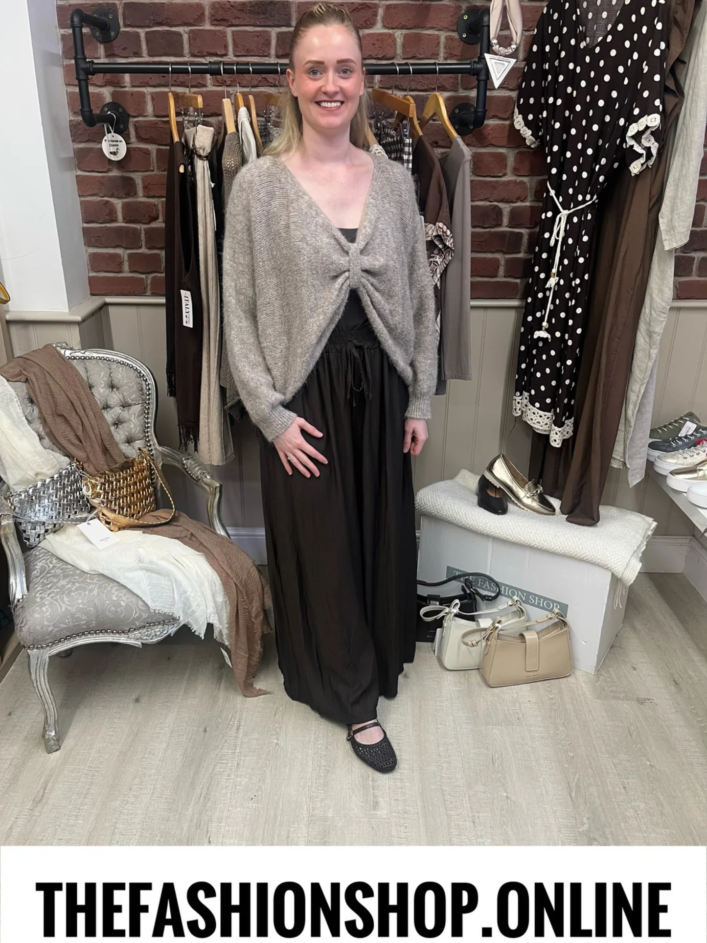 Bella mocha three way wool mix jumper 10-18