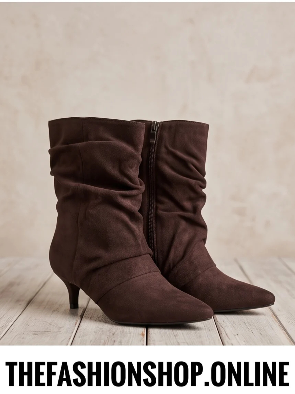 Orena brown faux suede slouchy ankle boots sizes 3-8 (36-41)