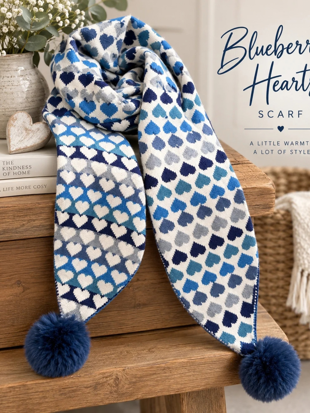 The Blueberry Hearts Scarf