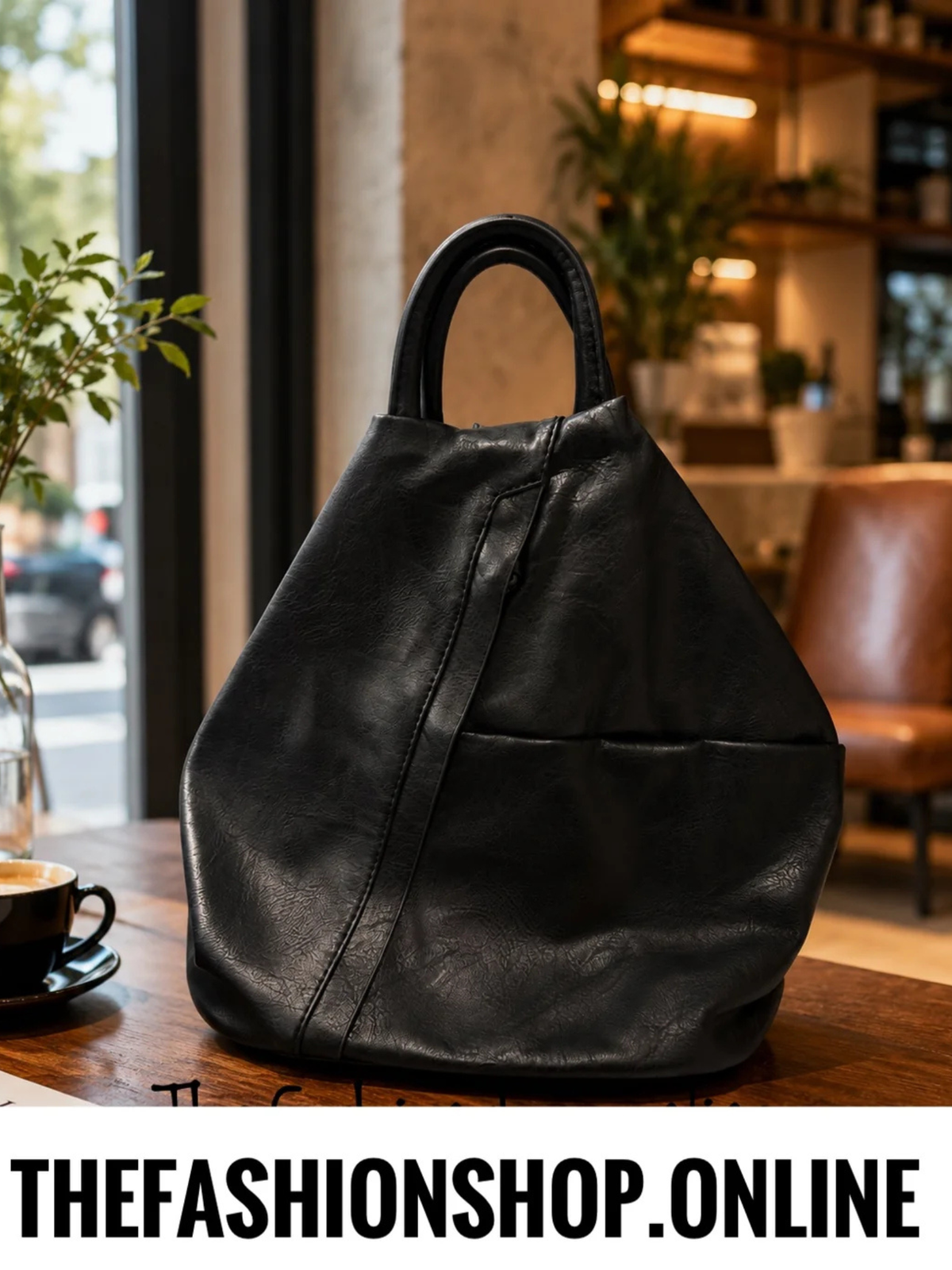 The Charlie Anti Theft Ruck Sack in Pure Black