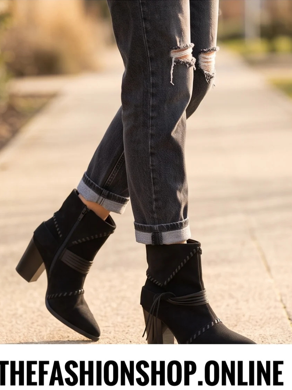 Montana black faux suede Western boots sizes 3-8 (36-41)