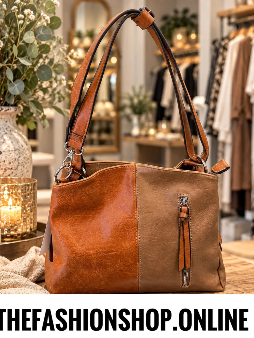 The Autumn Berry Bag in Tan and Taupe