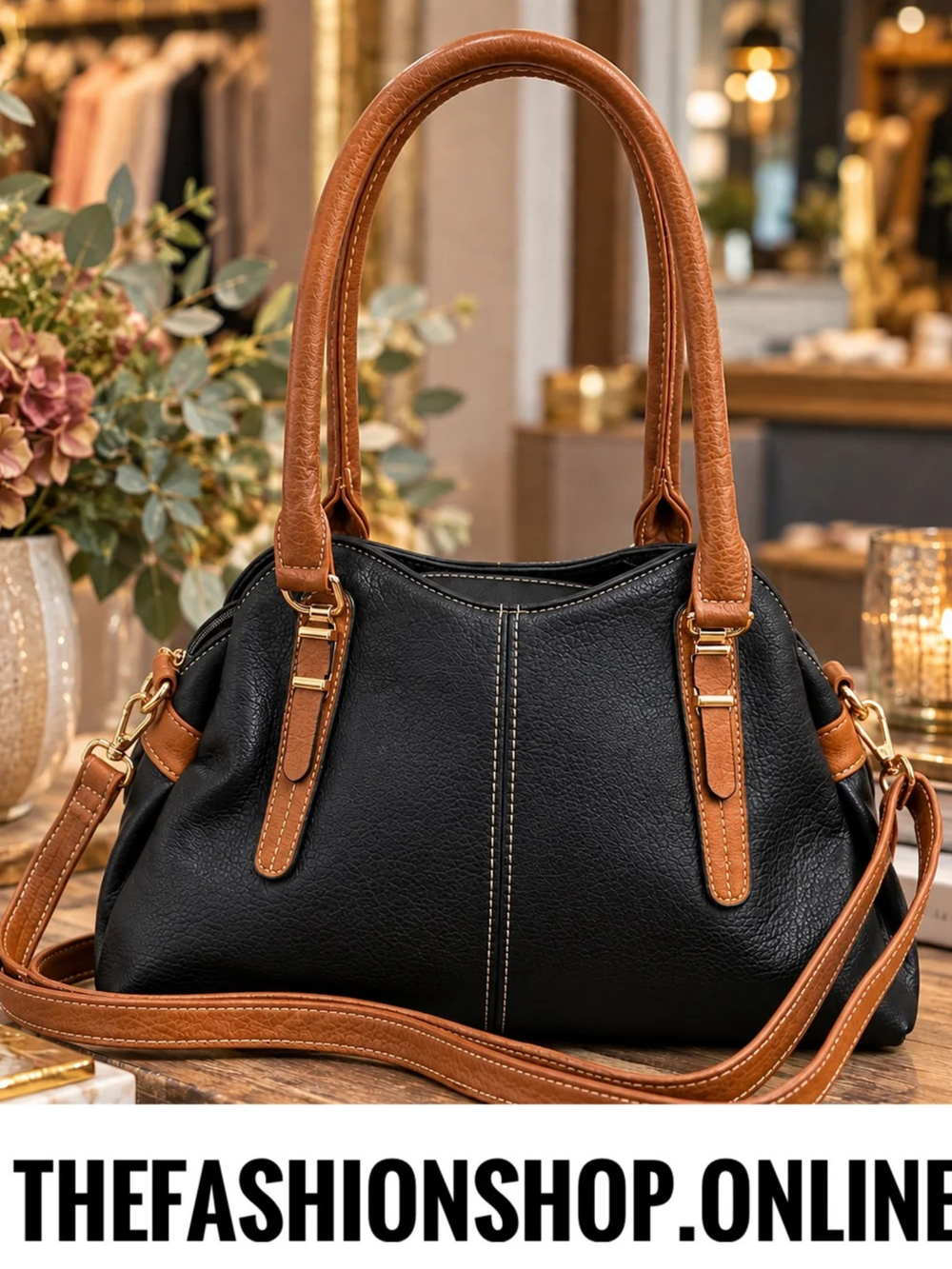 The Verona Bag in Black and Tan