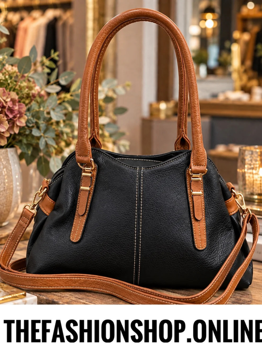 The Verona Bag in Black and Tan