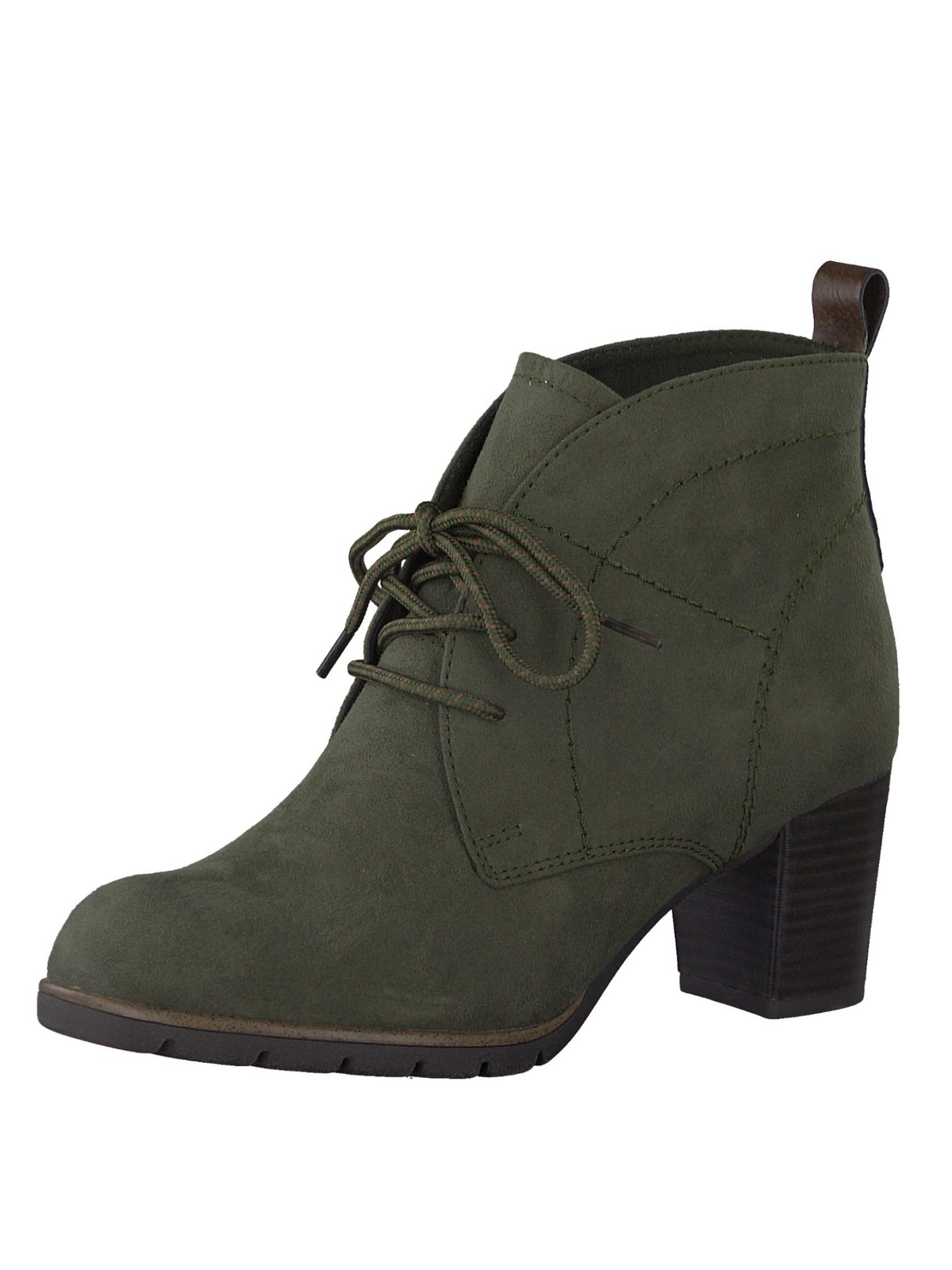 Marco Tozzi khaki heeled lace up boot 4-9