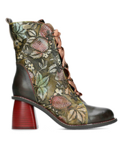 Laura Vita Evcao choco leather heeled lace up boot sizes 4-8