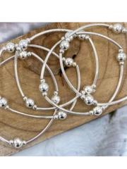 jess & lou Multi-Strand Silver Bracelet