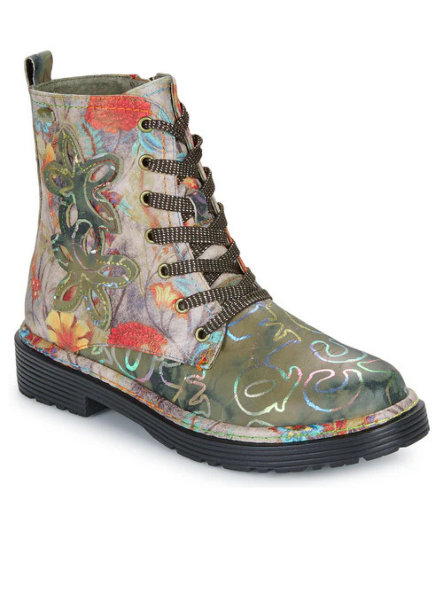 Laura Vita Incaso gris printed leather boot sizes 4-8