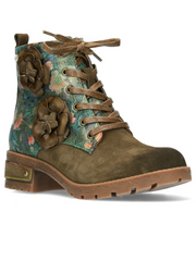 Laura Vita Cocrailo khaki leather lace up boot sizes 4-8