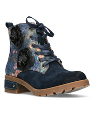 Laura Vita Cocrailo jeans blue leather lace up boot sizes 4-8