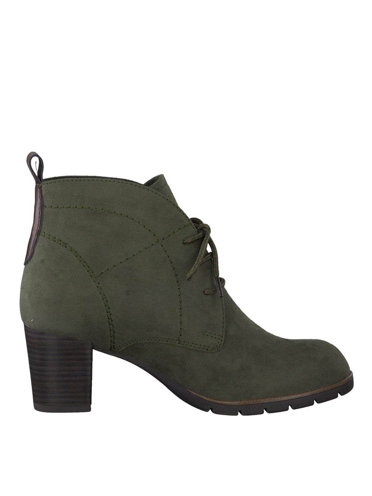 Marco Tozzi khaki heeled lace up boot 4-9