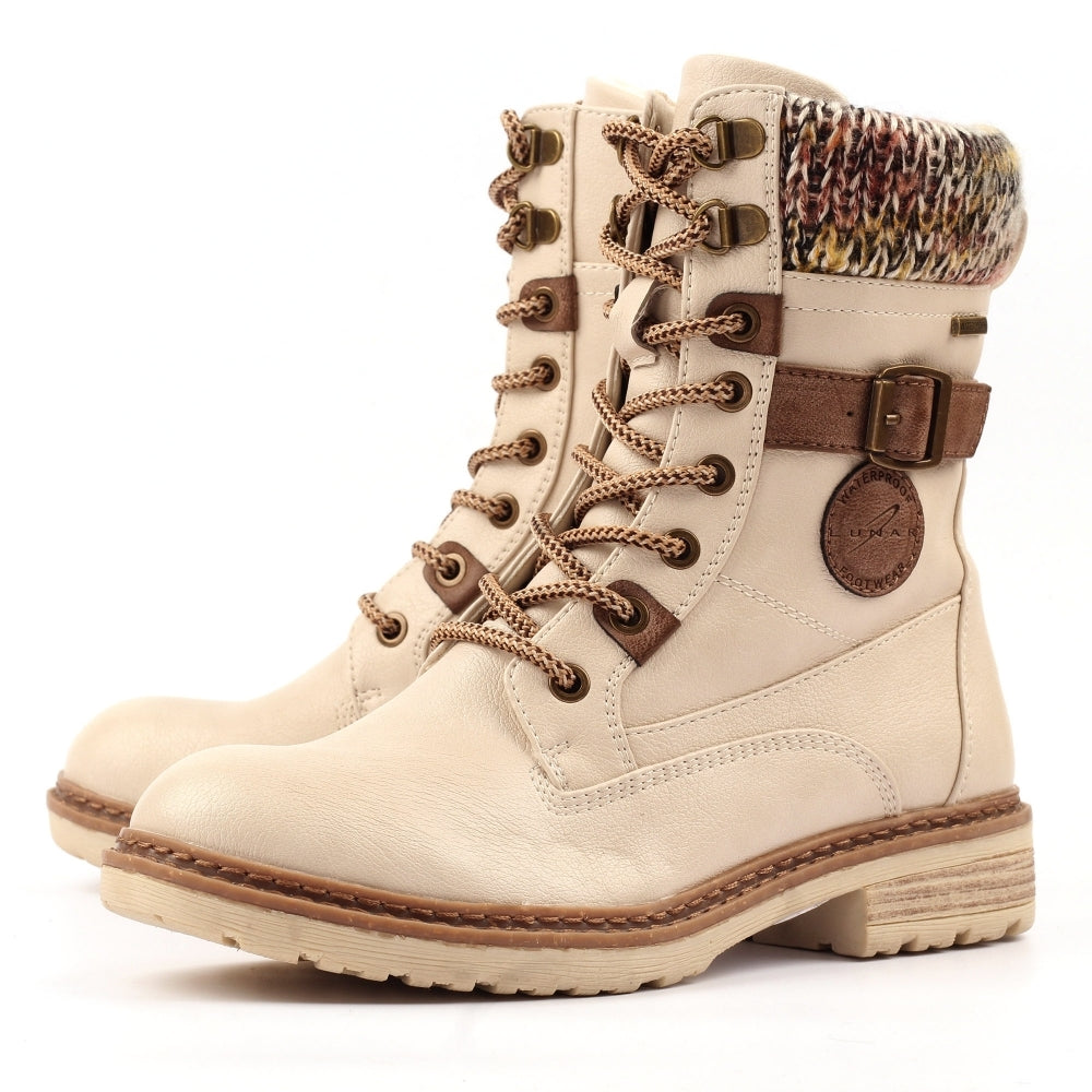 Lunar Annabelle cream waterproof boots sizes 4-8 (37-41)