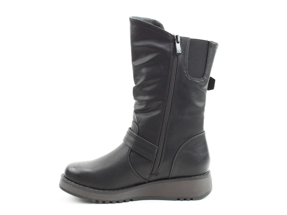 Heavenly Feet Hannah 4 black mid calf boot sizes 4-8 (EU37-42)