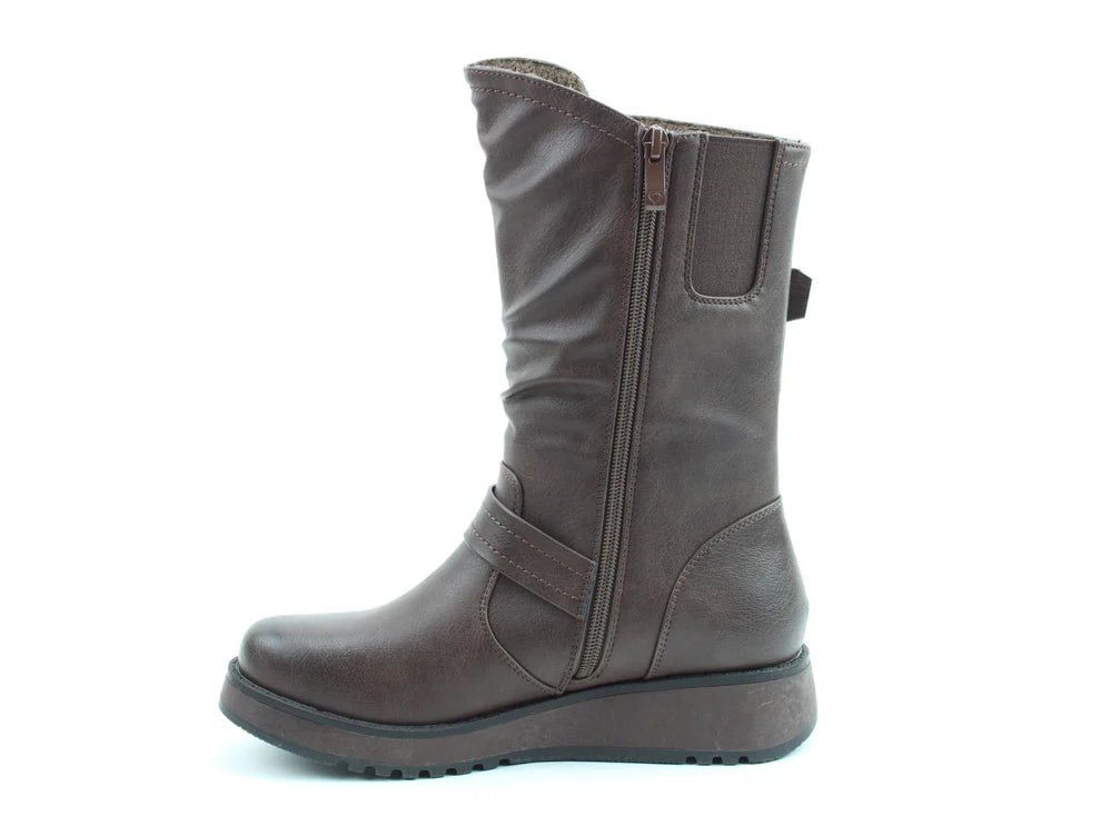 Heavenly Feet Hannah 4 chocolate mid calf boot sizes 4-8 (EU37-42)
