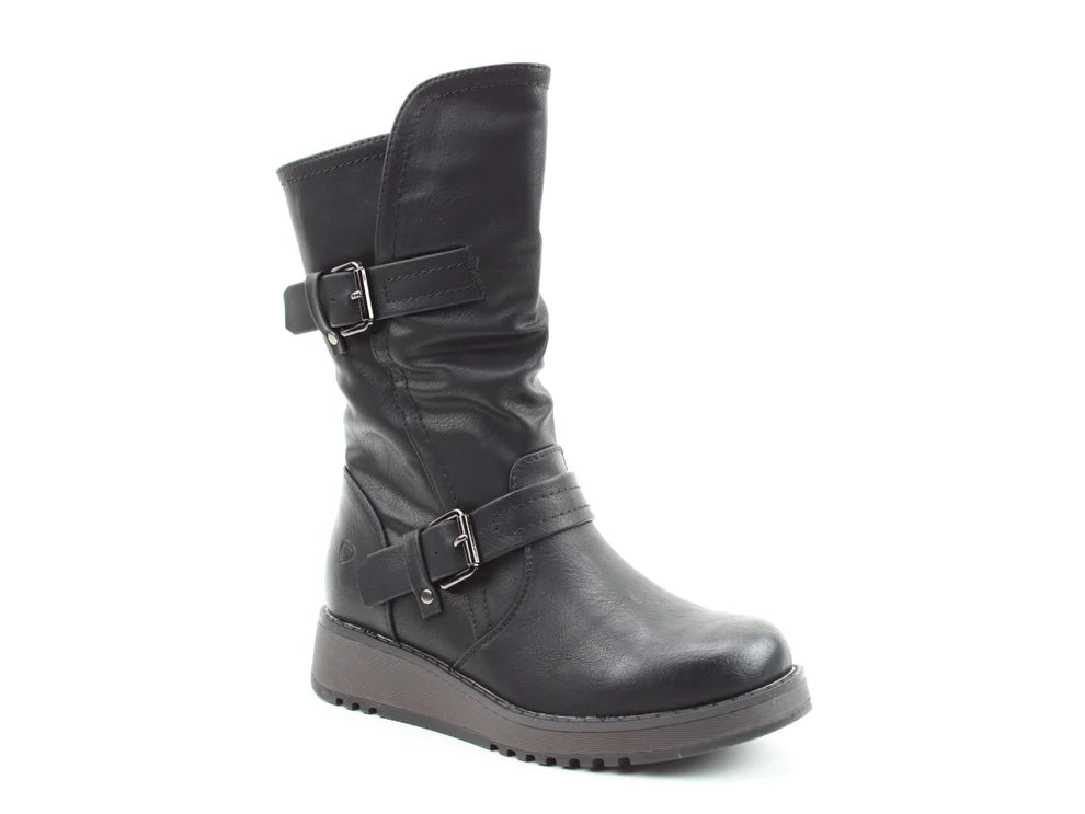 Heavenly Feet Hannah 4 black mid calf boot sizes 4-8 (EU37-42)