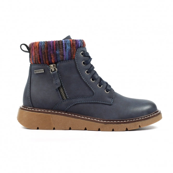 Lunar California navy wide fit waterproof boots sizes 4-8 (37-41)