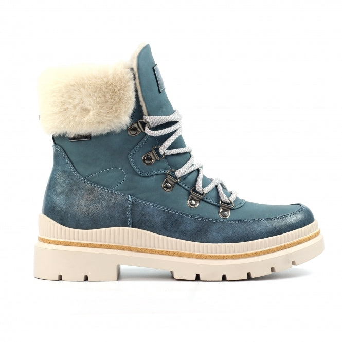 Lunar Evelyn mid blue waterproof boots sizes 4-8 (37-41)