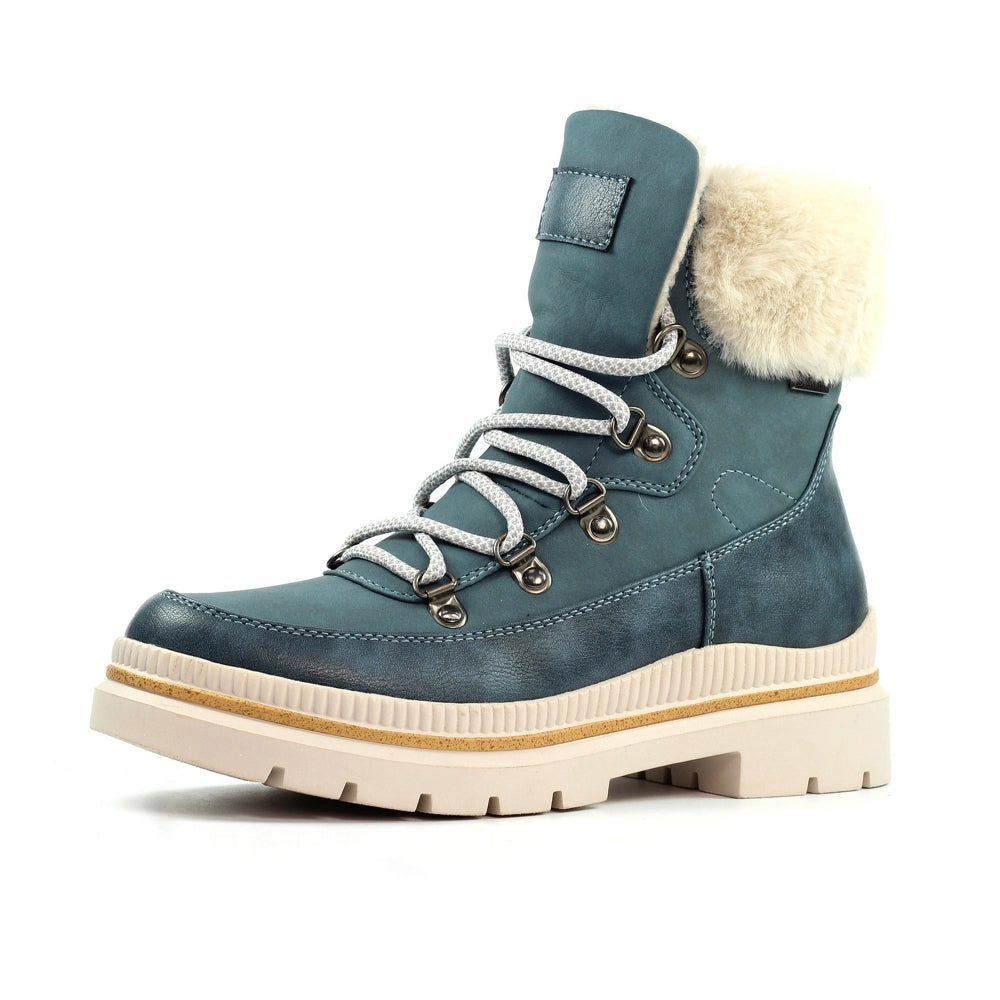Lunar Evelyn mid blue waterproof boots sizes 4-8 (37-41)