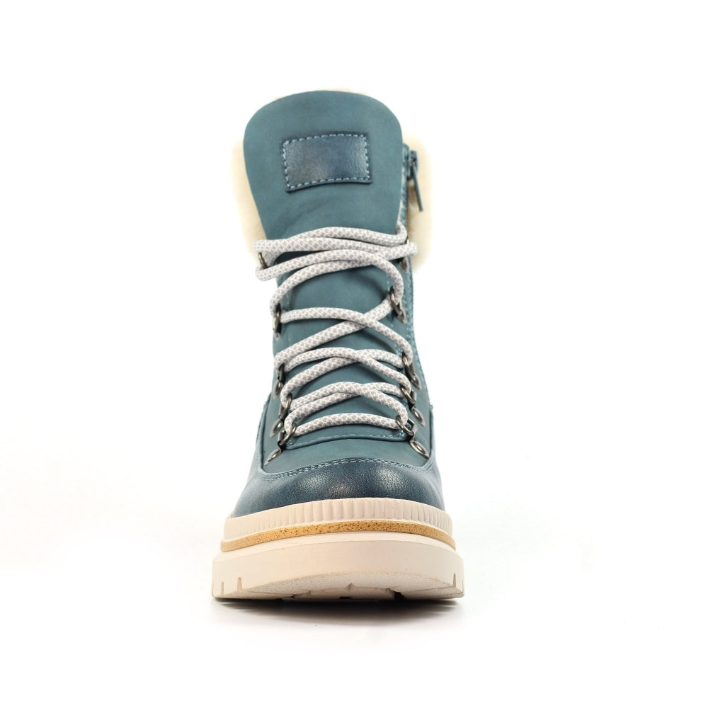 Lunar Evelyn mid blue waterproof boots sizes 4-8 (37-41)
