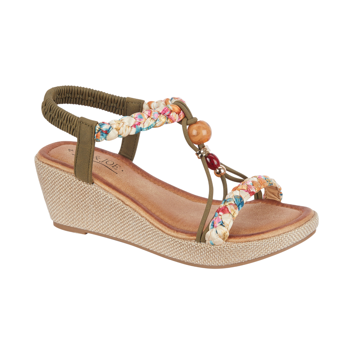 Jo & Joe Faro khaki wedge sandal sizes 4-8 (37-41)