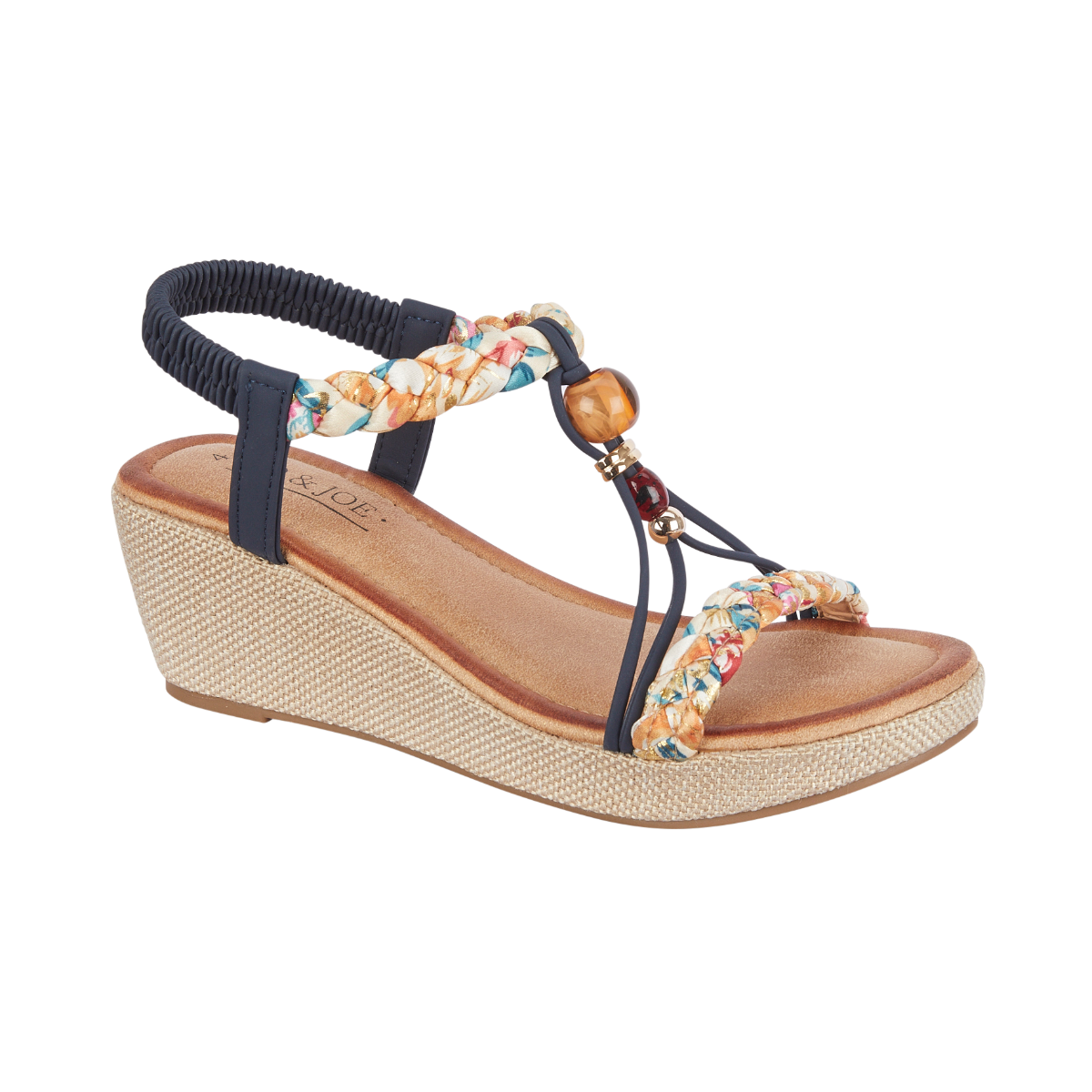 Jo & Joe Faro navy wedge sandal sizes 4-8 (37-41)