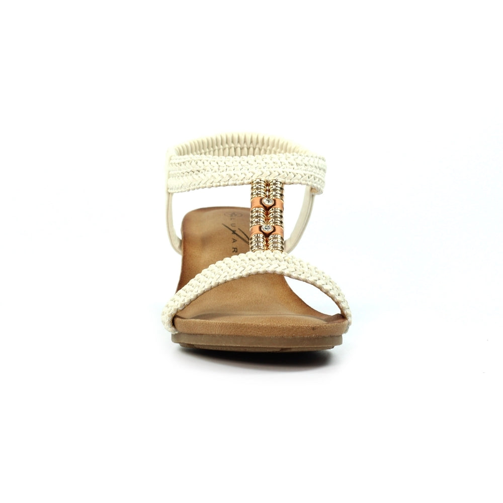Lunar Florence white wedge sandal sizes 4-8 (37-41)